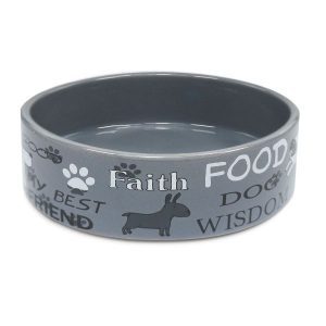 Ceramiczna miska dla psa lub kota 250 ml szara