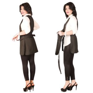 Fartuch ochronny fryzjerski czarny wiązany od XS-3XL