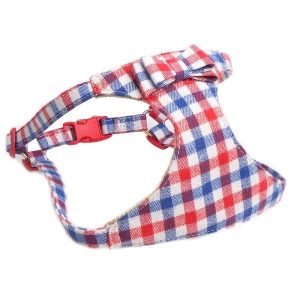 Szelki i smycz dla psa krata od 24 do 34 cm