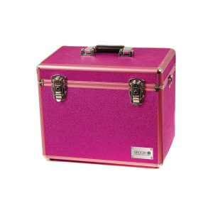 Kuferek organizer brokatowy róż