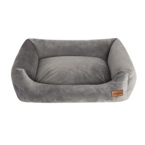 Legowisko kanapa dla psa welurowe szary M