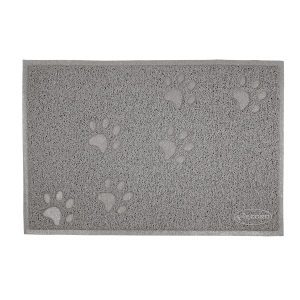 Prostokątna mata pod miski szara 60x40 cm