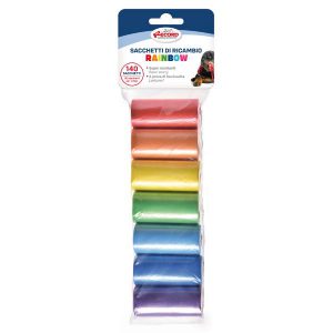 Mini kolorowe woreczki na psie odchody 140 sztuk 7 x 20