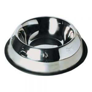 Metalowa miska dla psa w psie łapki