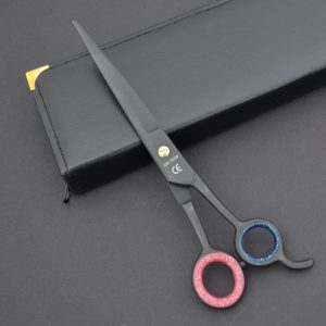 Nożyczki proste 7,5" czarne z mikroszlifem