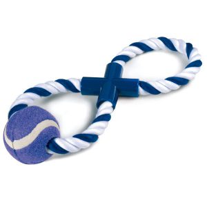 Zabawka dla psa sznurkowa z piłka długość 29 cm