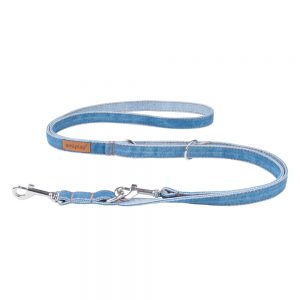 Regulowana smycz 6 in 1 Denim S 100-200 cm niebieska