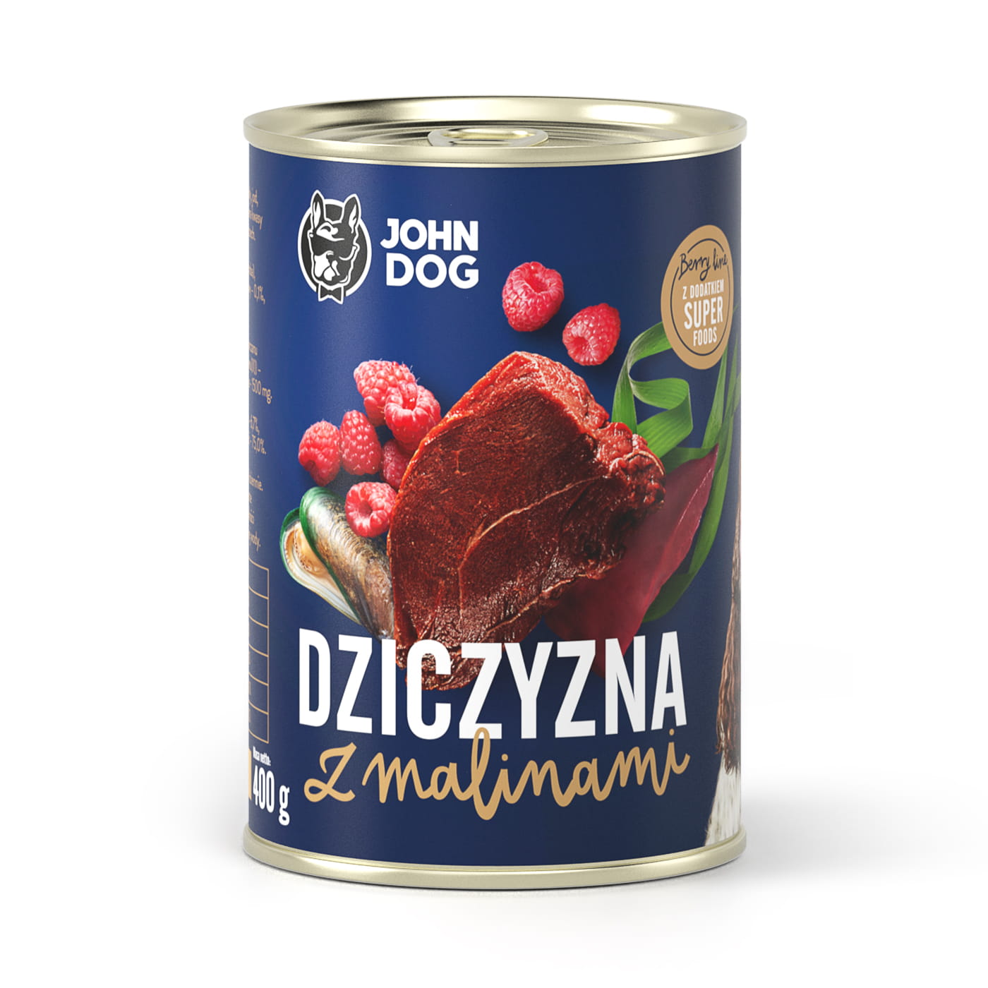 Karma dla psa John Dog dziczyzna z malinami