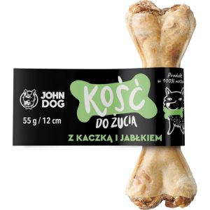Kość do żucia John Dog 12 cm z kaczką i jabłkiem