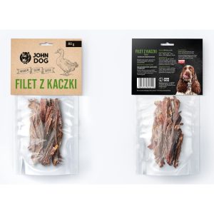 Smakołyki John Dog filet z kaczki paski 80 g z wysoką zawartością białka