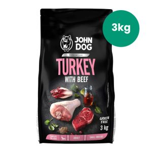 Karma sucha John Dog premium indyk z wołowiną 3 kg