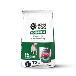 Sucha karma małe rasy kurczak z wołowiną John Dog Good Form 3 kg