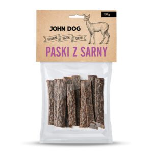 John Dog gryzaki naturalne paski z sarny 150g