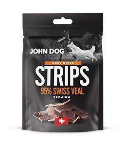 Smakołyki John Dog soft bites strips paski z cielęciny szwajcarskiej 70g