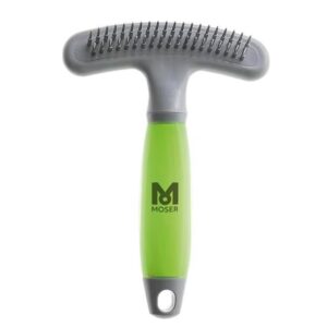 Moser Shedding Rake zgrzebło dla psa dwurzędowe z obrotowymi ząbkami