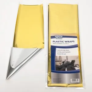 Papiloty plastic Wraps 100 Pcs Gold/Silver 15 x 40 cm