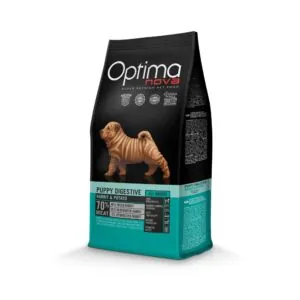 Optimanova Puppy Digestive Rabbit & Potato bezglutenowa lekkostrawna dla szczeniąt